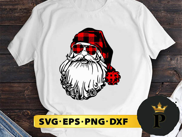 Buffalo plaid santa claus svg, merry christmas svg, xmas svg digital download t shirt template