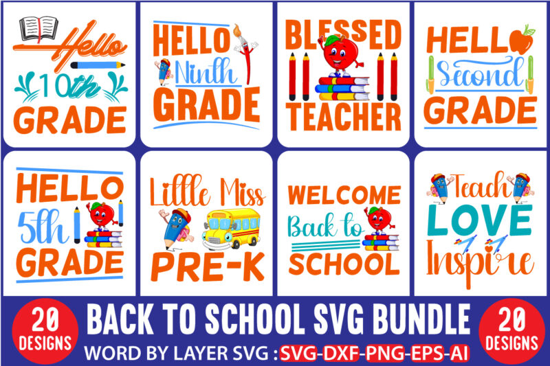 Back To School T-shirt Mega Bundle, Back To School Svg Mega Bundle, Mega Bundle, 160 Back To School T-shirt Mega Bundle, Back to school SVG bundle by Oxee, school SVG,