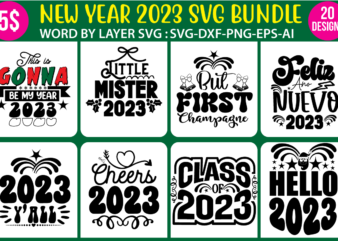 Happy New Year Svg, 2023 new year Svg, New Year Shirt Svg, New Year Svg, Merry Christmas Svg, Christmas gift idea, Png Dxf Cut Files Cricut,Happy New Year Svg, 2023