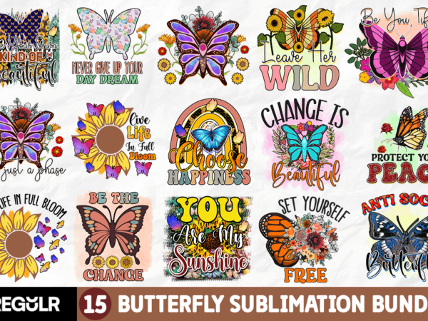 Butterfly sublimation bundle t shirt template