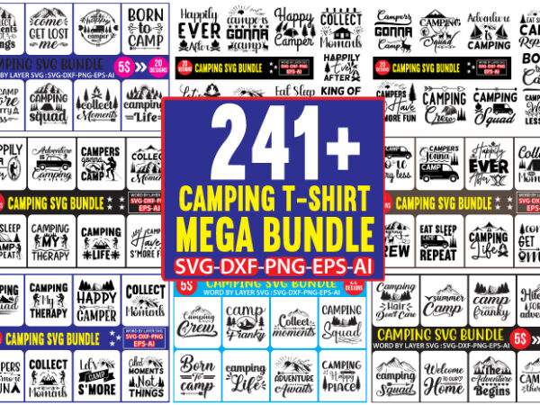Camping t-shirt mega bundle, mega bundle, camping mega bundle, mega svg bundle, happy camper svg, camping svg, camper svg, summer svg, camp life svg, glamping svg, camping shirt svg files