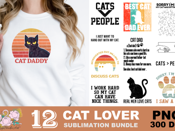 Best cat dad ever cats better people png sublimation design