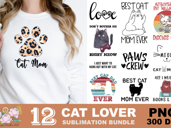 Love cats paws crew meow png sublimation design