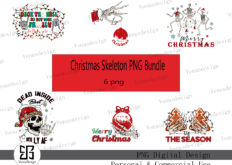 Christmas Skeleton PNG Bundle