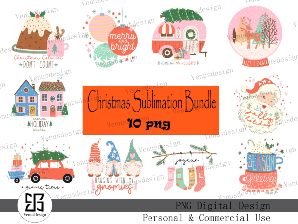 Christmas sublimation bundle t shirt vector file