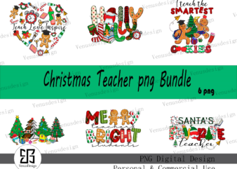 Christmas teacher png bundle