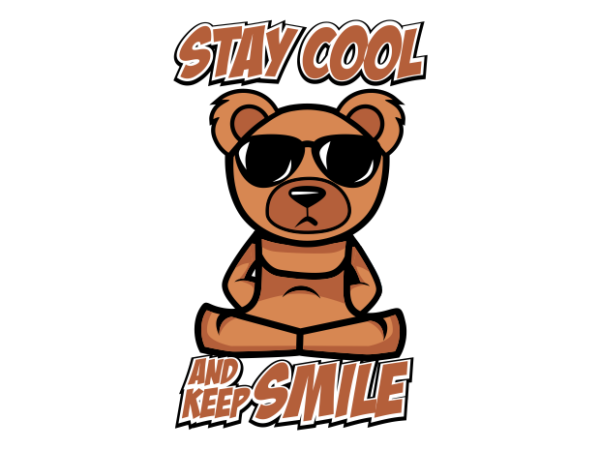 Cool bear cartoon t shirt vector file