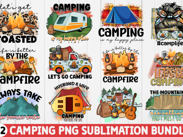 Camping sublimation bundle t shirt vector file