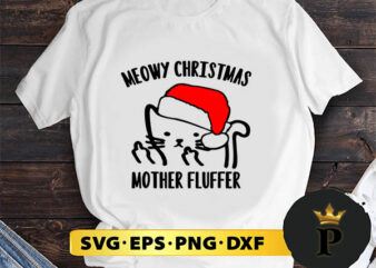 Cat Meowy Christmas SVG, Merry christmas SVG, Xmas SVG Digital Download