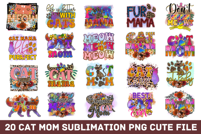 Cat Mom Sublimation Bundle