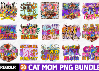 Cat Mom Sublimation Bundle t shirt vector file