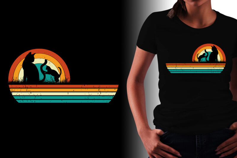 Sunset Retro Vintage T-Shirt Design Graphic Vector Bundle