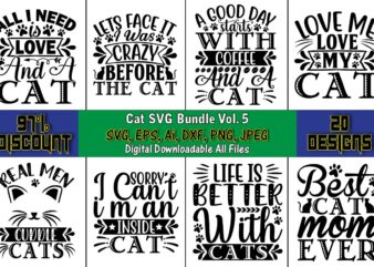 Cat T-shirt Bundle, Cat svg t-shirt design, cat lover, i love cat,Cat Svg, Bundle Svg, Cat Bundle Svg, Silhouette Svg, Black Cats Svg, Black Design Svg,Silhouette Bundle Svg, Png Clipart