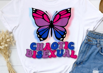 Chaotic Bisexual LGBTQ Bi Pride Flag Butterfly Retro Groovy NL