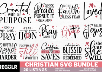 Christian Quotes SVG Bundle t shirt vector file