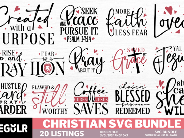 Christian quotes svg bundle t shirt vector file