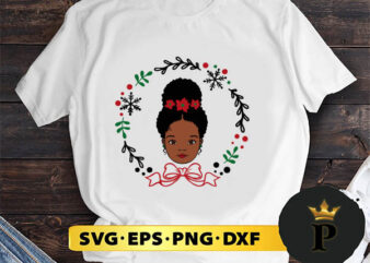 Christmas Afro Girl SVG, Merry christmas SVG, Xmas SVG Digital Download t shirt vector file