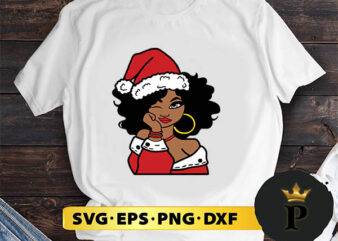 Christmas Afro woman SVG, Merry christmas SVG, Xmas SVG Digital Download t shirt vector file