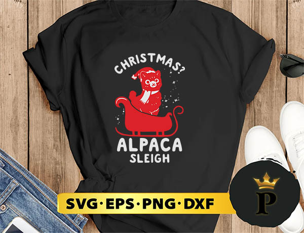 Christmas Alpaca Sleigh SVG, Merry christmas SVG, Xmas SVG Digital Download