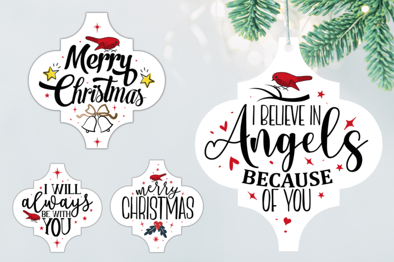 Christmas Cardinal ArabesqueOrnaments SVG Bundle