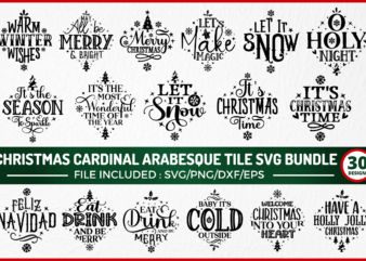 Christmas Arabesque Tile SVG Bundle
