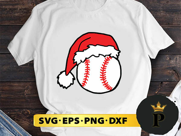 Christmas baseball santa hat svg, merry christmas svg, xmas svg digital download t shirt vector file