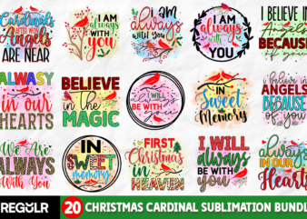 Christmas Cardinal Sublimation Bundle t shirt vector file