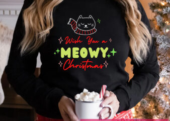 Christmas Cat Closeup Meowy Christmas Essential PNG Tshirt Design DTB