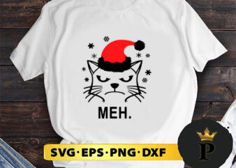 Christmas Cat Meh SVG, Merry christmas SVG, Xmas SVG Digital Download