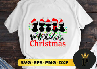 Christmas Cats Meowy SVG, Merry christmas SVG, Xmas SVG Digital Download t shirt vector file