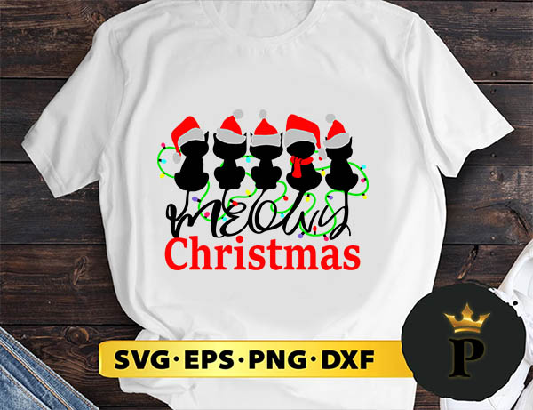 Christmas Cats Meowy SVG, Merry christmas SVG, Xmas SVG Digital Download