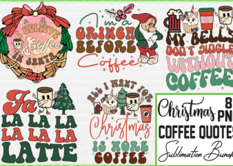 Christmas Coffee Quotes Sublimation Bundle