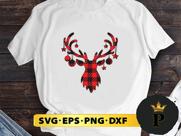 Christmas deer plaid svg, merry christmas svg, xmas svg digital download t shirt vector file
