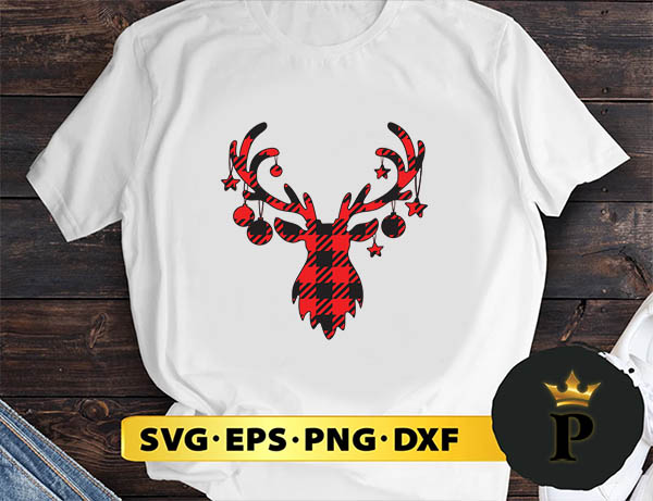 Christmas Deer Plaid SVG, Merry christmas SVG, Xmas SVG Digital Download