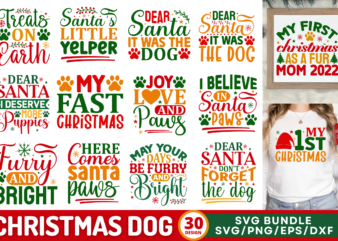 Christmas Dog SVG bundle t shirt vector file