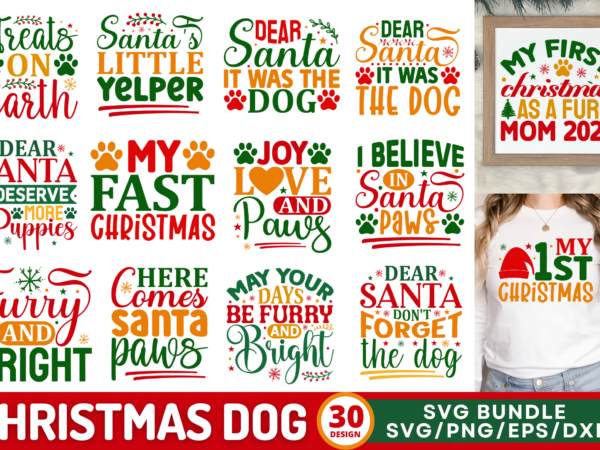 We Woof You A Merry Christmas SVG PNG Funny Dog Bandana Svg 