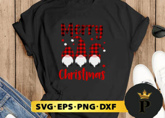 Christmas Gnomes Buffalo Plaid SVG, Merry christmas SVG, Xmas SVG Digital Download t shirt vector file