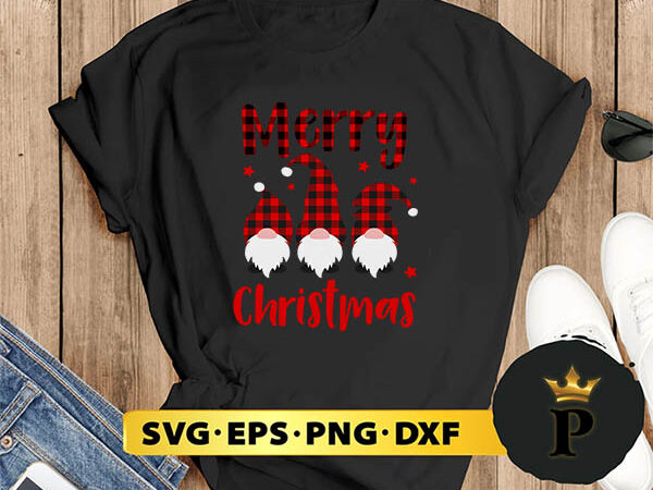Christmas gnomes buffalo plaid svg, merry christmas svg, xmas svg digital download t shirt vector file