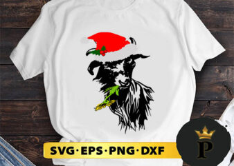 Christmas Goat Adorable Santa Hat SVG, Merry christmas SVG, Xmas SVG Digital Download t shirt vector file