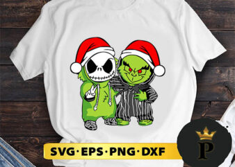Christmas Grinch And Jack SVG, Merry christmas SVG, Xmas SVG Digital Download t shirt vector file