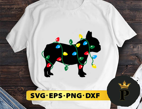Christmas Lights French Bulldog SVG, Merry christmas SVG, Xmas SVG Digital Download