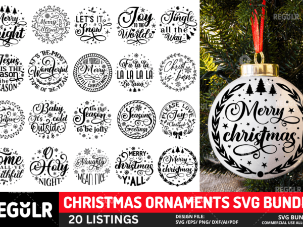 Christmas ornaments svg bundle t shirt vector file
