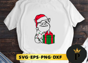 Christmas Pig SVG, Merry christmas SVG, Xmas SVG Digital Download