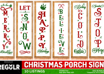 Christmas porch sign svg bundle