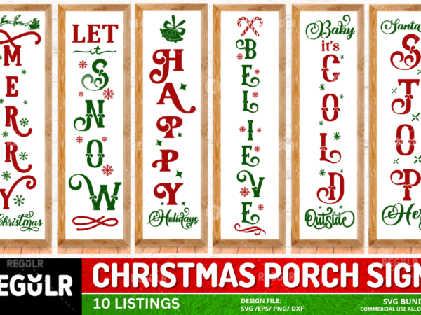 Christmas porch sign svg bundle t shirt vector file