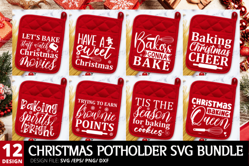 Christmas PotHolder Svg Bundle