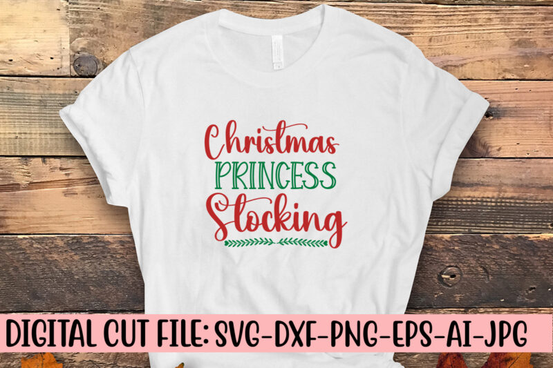 Christmas Princess Stocking SVG Cut File