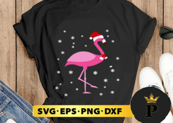 Christmas Santa Snow Pink Flamingo SVG, Merry christmas SVG, Xmas SVG Digital Download