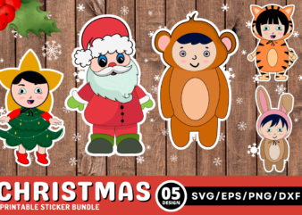 Christmas Stickers Bundle t shirt vector file