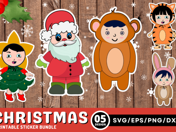 Christmas stickers bundle t shirt vector file